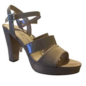 CHINESE LAUNDRY PATENT NUDE SANDALS HEEL PLATFORM SZ 9.5